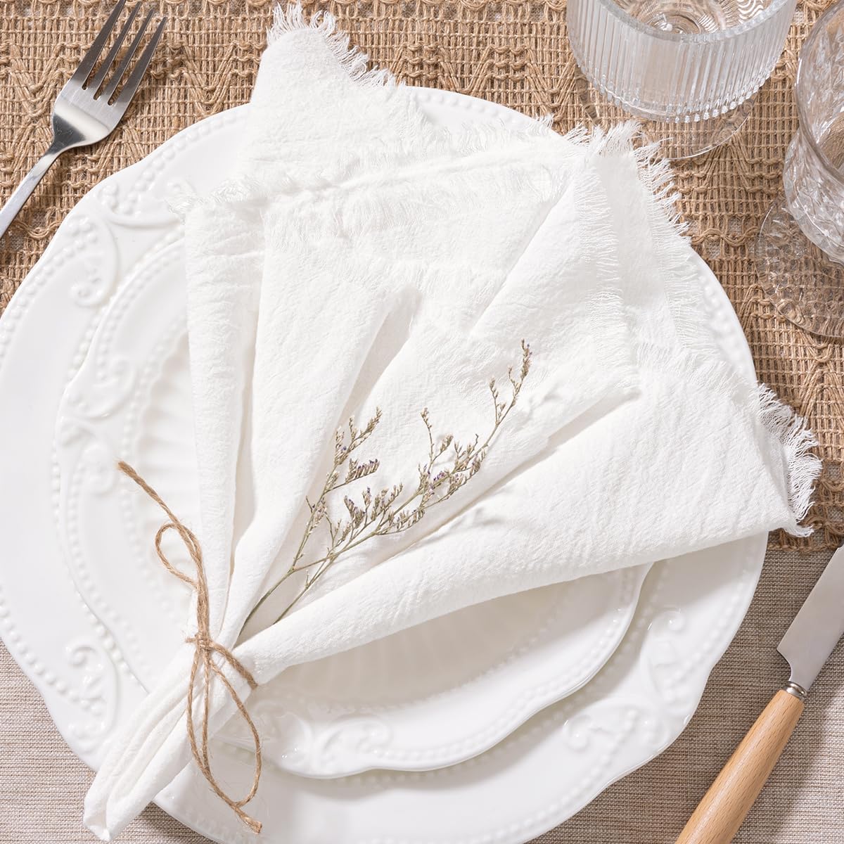 Linen Frayed Edge Napkins