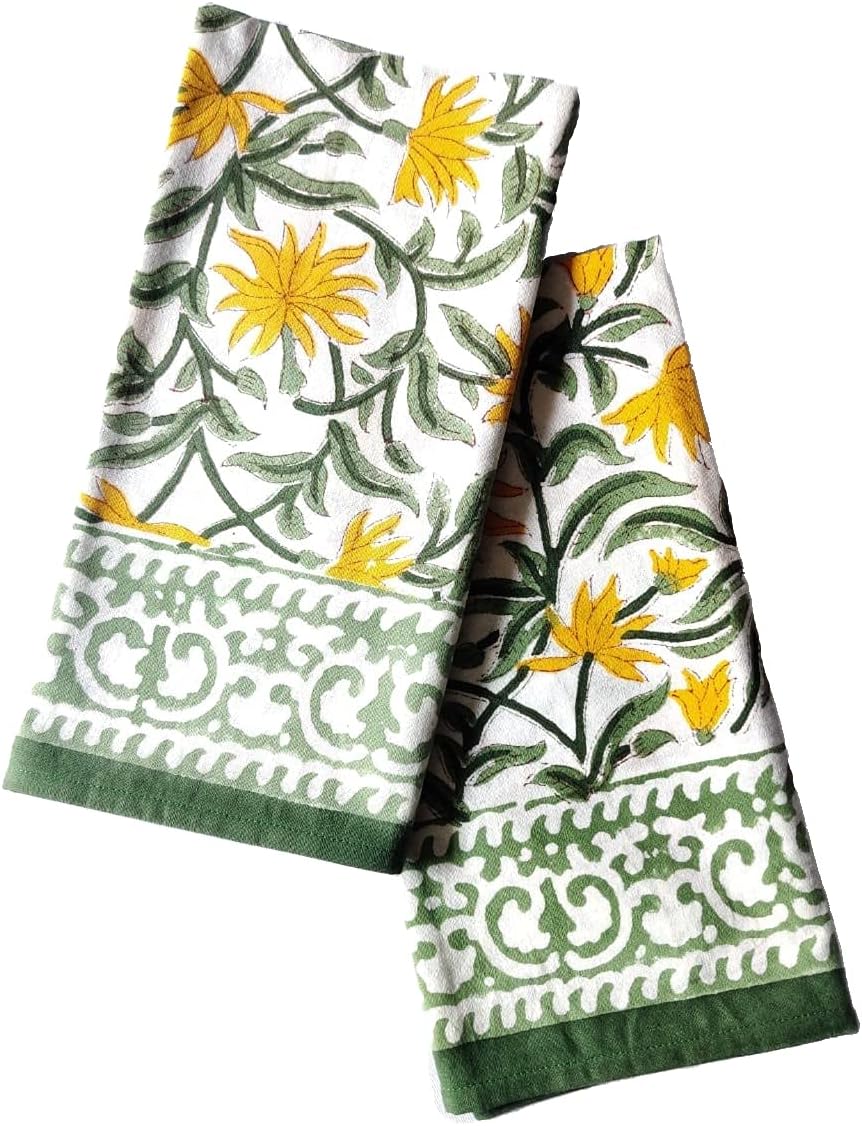 Green & Yellow Paisley Napkins