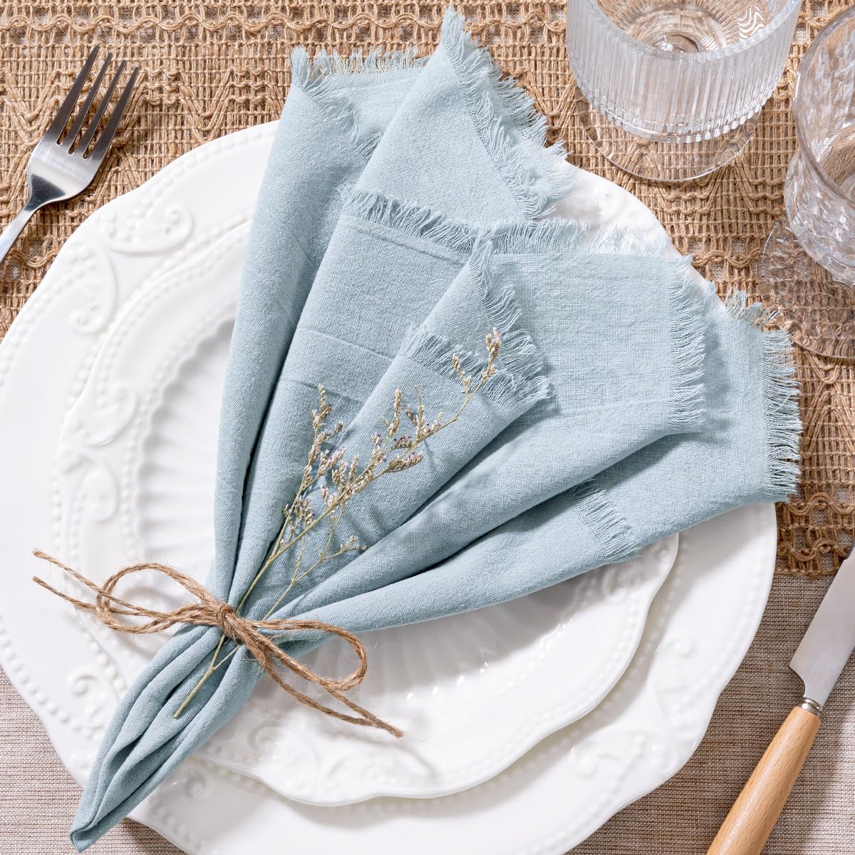 Linen Frayed Edge Napkins