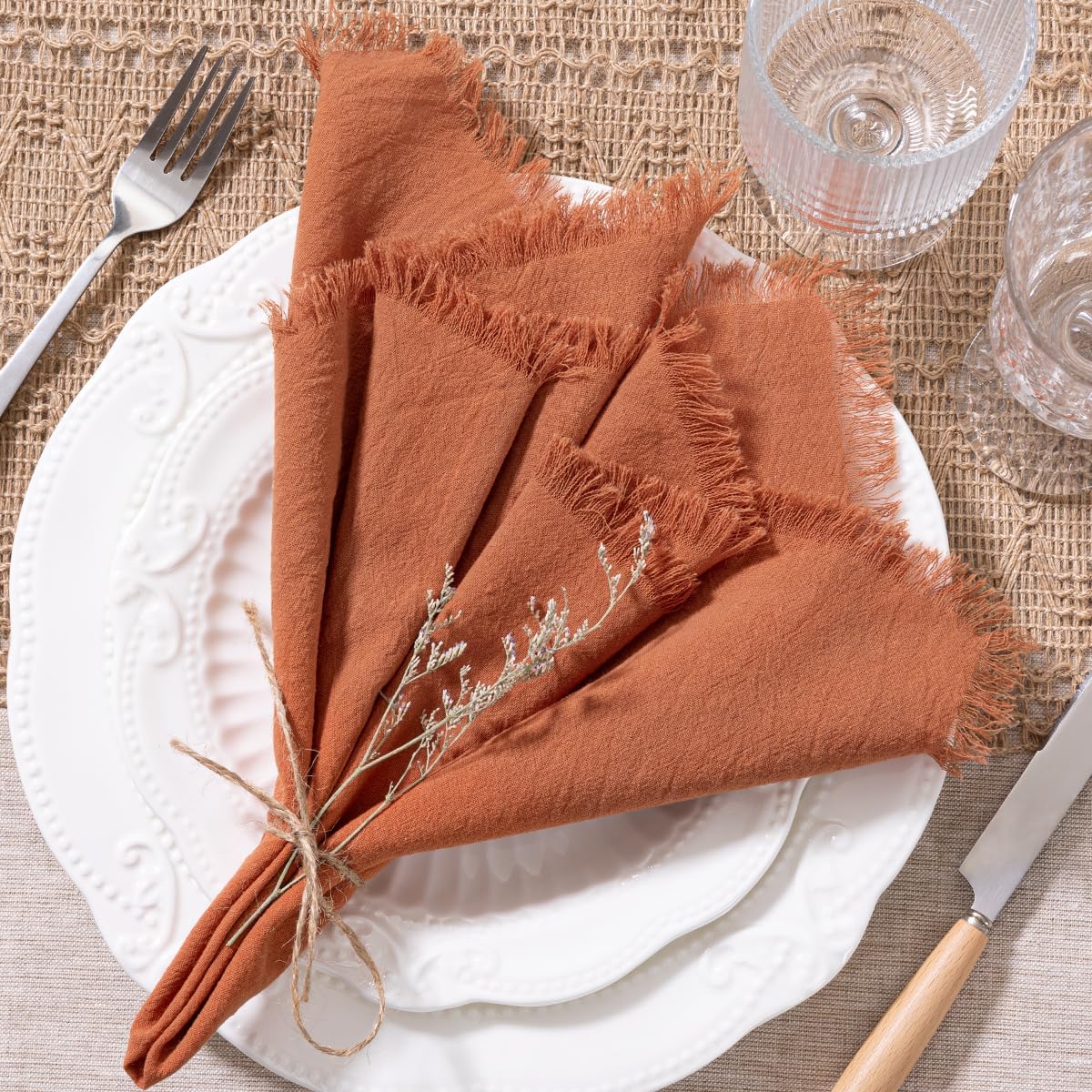 Linen Frayed Edge Napkins