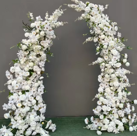 White Split Floral Wedding Arch